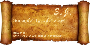 Seregély József névjegykártya